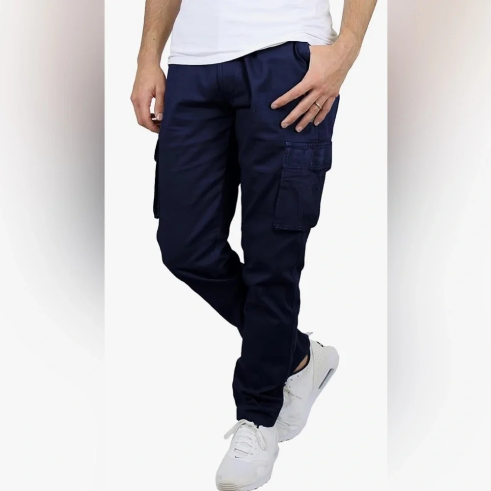 Blu Rock New York: Men's Flex-Stretch Cotton Cargo Pants Comfortable and Durable
